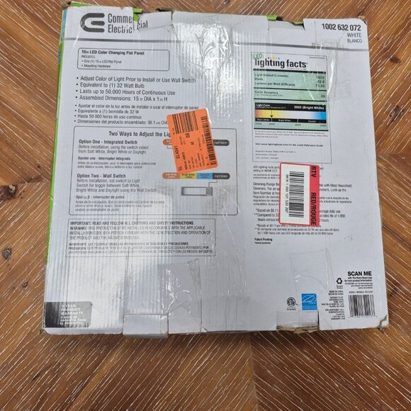 Commercial Electric 15 In. White Round LED Flat Panel Light Dimmable Energy Star - Picture 6 of 6